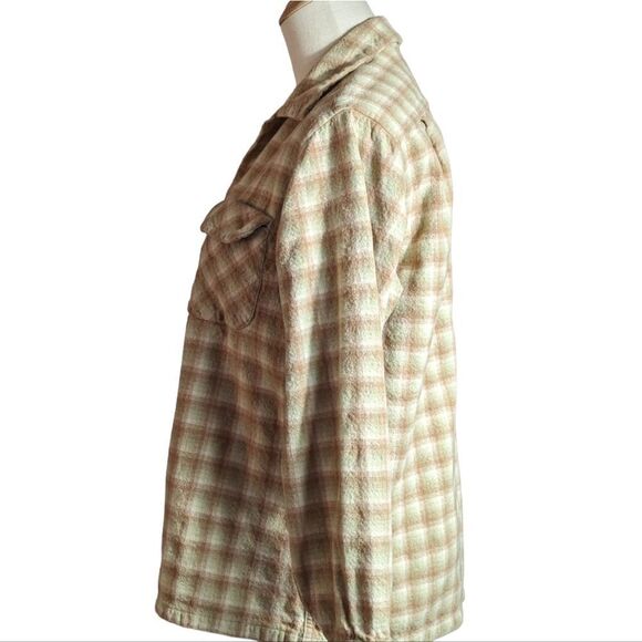 Pendleton Kids Plaid Button Down Shirt - Cream Brown & Mint - Picture 4 of 6